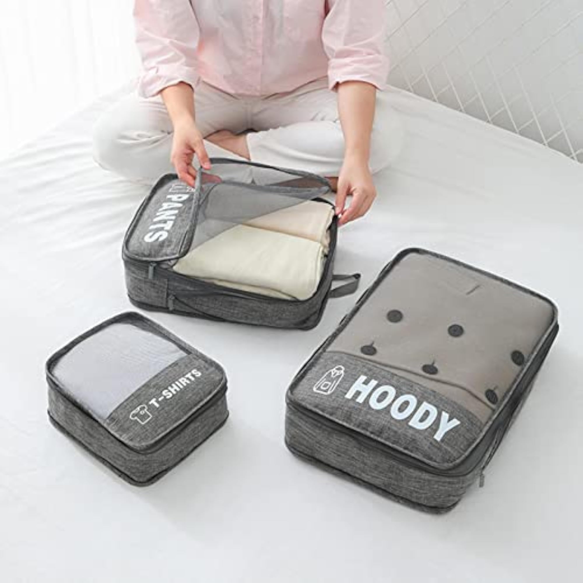 Compression Packing Cubes 3Pcs Set, Travel Organizer